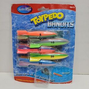 SwimWays Toypedo Bandits 4 Pack Underwater Diving Pool Toys 12301 Vintage